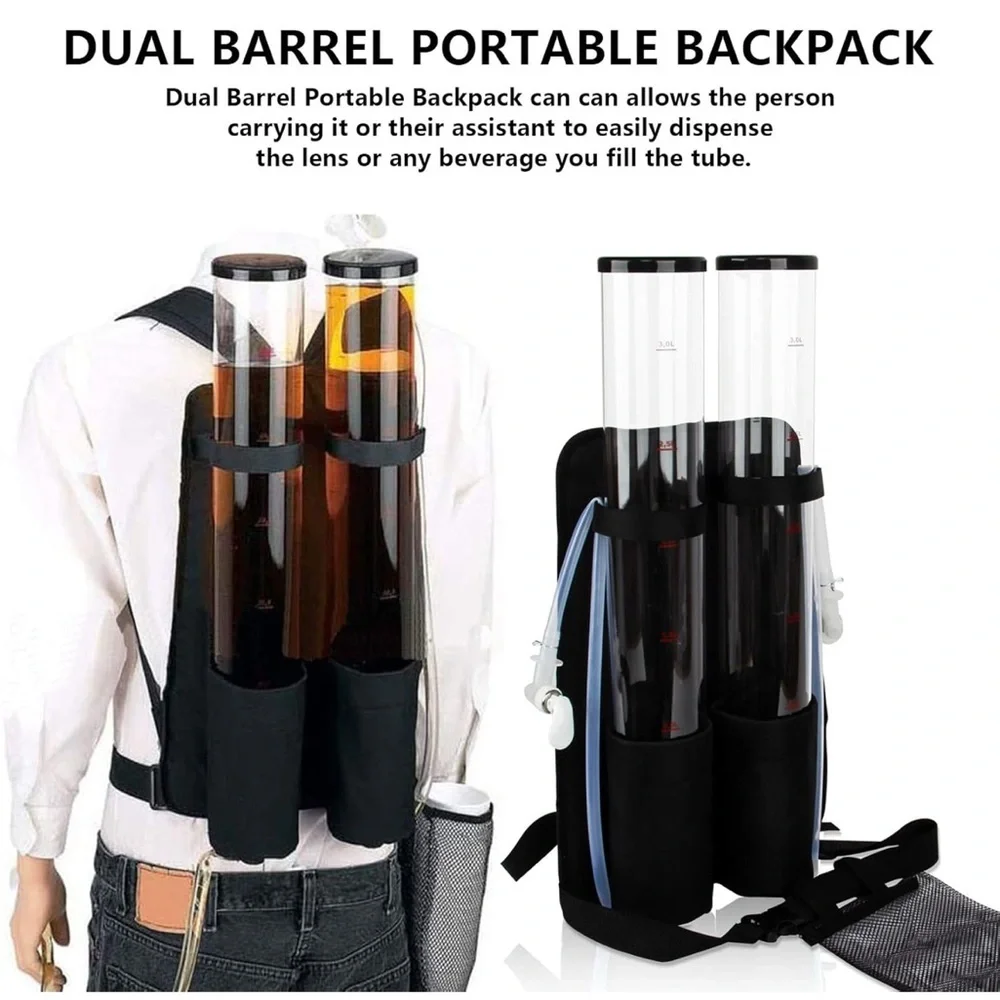 NEW Dual Tank Barrel Backpack Drink Dispenser